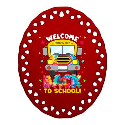 Welcome Back To School Funny Outfit School Bus Driver Ceramic Oval Ornament