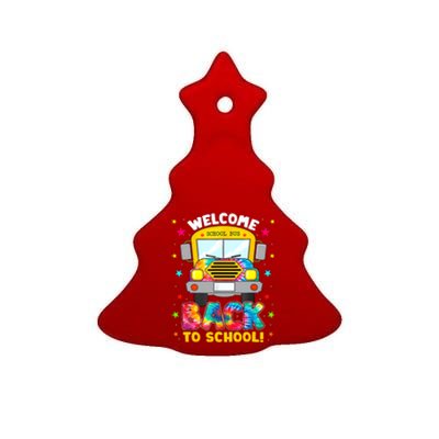 Welcome Back To School Funny Outfit School Bus Driver Ceramic Tree Ornament