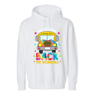 Welcome Back To School Funny Outfit School Bus Driver Garment-Dyed Fleece Hoodie