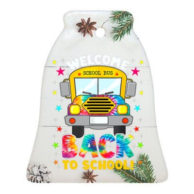 Welcome Back To School Funny Outfit School Bus Driver Ceramic Bell Ornament