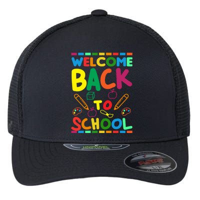 Welcome Back To School Flexfit Unipanel Trucker Cap