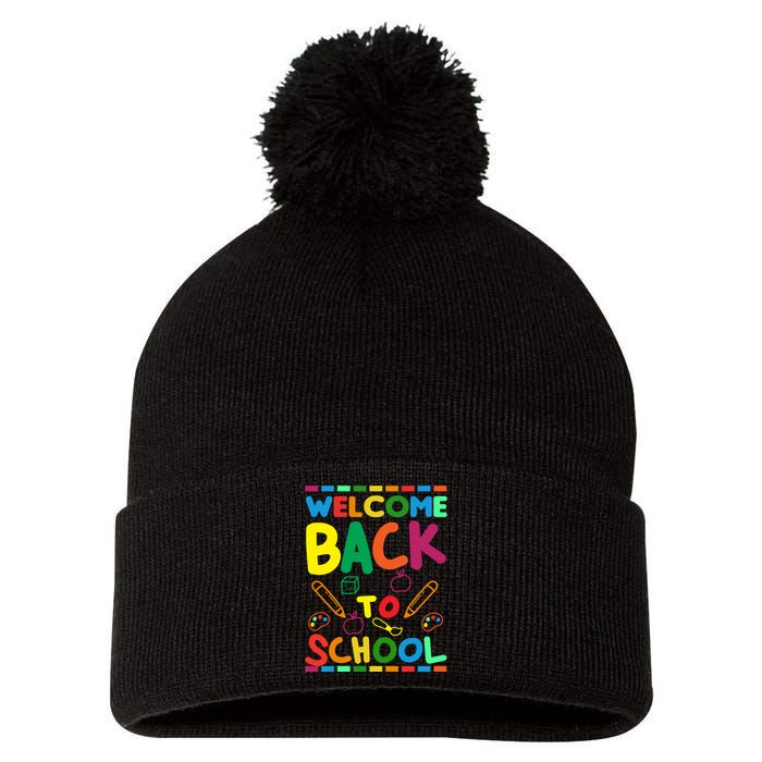 Welcome Back To School Pom Pom 12in Knit Beanie