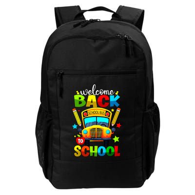 Welcome Back To School Bus Happy First Day Of School Student Daily Commute Backpack