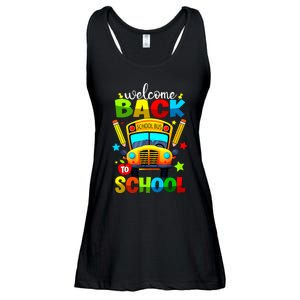 Welcome Back To School Bus Happy First Day Of School Student Ladies Essential Flowy Tank