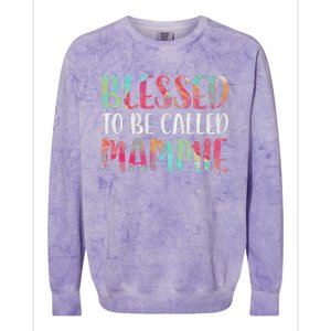 Womens Blessed To Be Called Mammie Mother's Day Colorblast Crewneck Sweatshirt