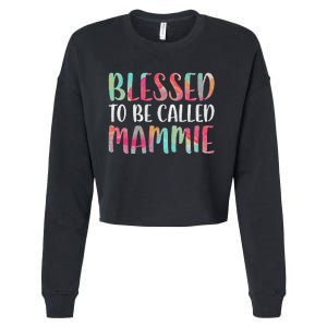 Womens Blessed To Be Called Mammie Mother's Day Cropped Pullover Crew