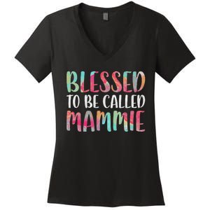 Womens Blessed To Be Called Mammie Mother's Day Women's V-Neck T-Shirt