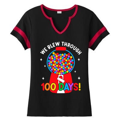 We Blew Through 100 Days Of School 100 Days Smarter Brighter Cool Gift Ladies Halftime Notch Neck Tee