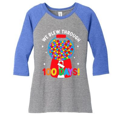 We Blew Through 100 Days Of School 100 Days Smarter Brighter Cool Gift Women's Tri-Blend 3/4-Sleeve Raglan Shirt