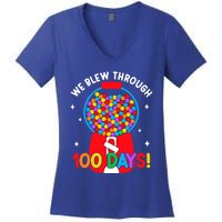 We Blew Through 100 Days Of School 100 Days Smarter Brighter Cool Gift Women's V-Neck T-Shirt