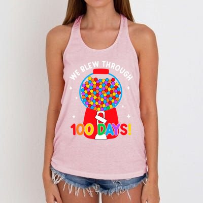 We Blew Through 100 Days Of School 100 Days Smarter Brighter Cool Gift Women's Knotted Racerback Tank