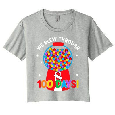 We Blew Through 100 Days Of School 100 Days Smarter Brighter Cool Gift Women's Crop Top Tee