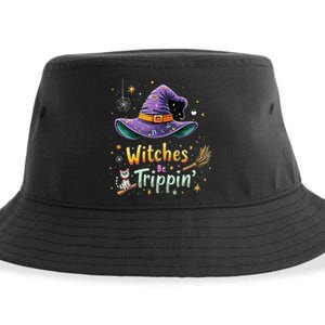 Witches Be Trippin Funny Witch Halloween Sustainable Bucket Hat