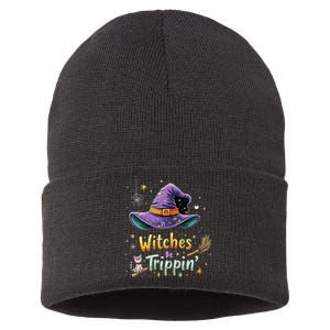 Witches Be Trippin Funny Witch Halloween Sustainable Knit Beanie