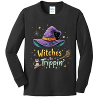 Witches Be Trippin Funny Witch Halloween Kids Long Sleeve Shirt