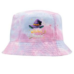 Witches Be Trippin Funny Witch Halloween Tie-Dyed Bucket Hat