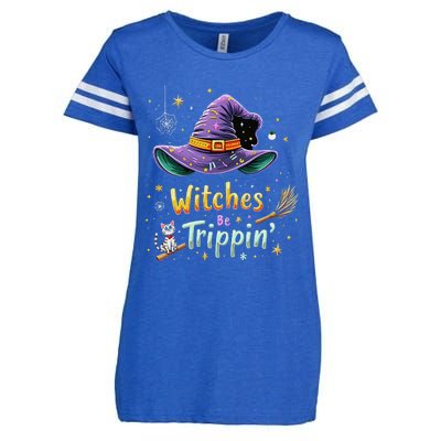 Witches Be Trippin Funny Witch Halloween Enza Ladies Jersey Football T-Shirt