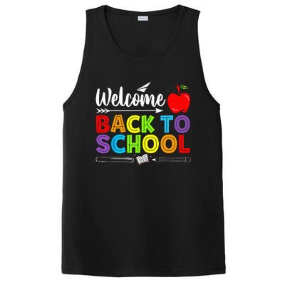 Welcome Back To School Funny Teacher Love PosiCharge Competitor Tank