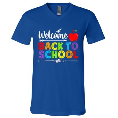 Welcome Back To School Funny Teacher Love V-Neck T-Shirt