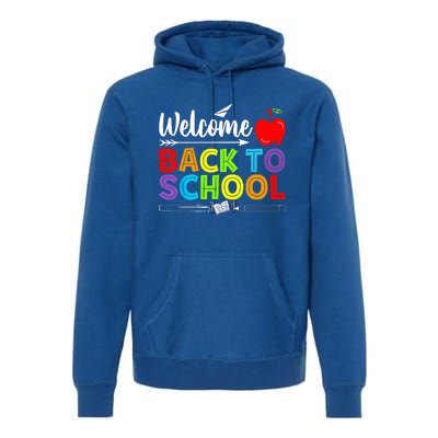 Welcome Back To School Funny Teacher Love Premium Hoodie