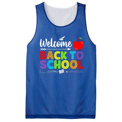 Welcome Back To School Funny Teacher Love Mesh Reversible Basketball Jersey Tank