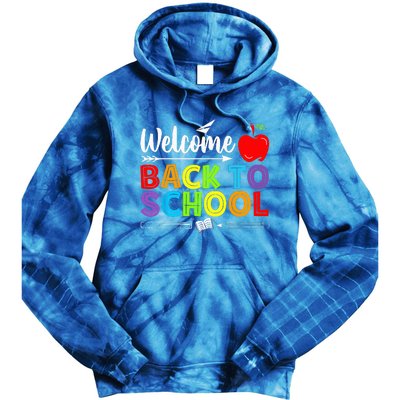 Welcome Back To School Funny Teacher Love Tie Dye Hoodie