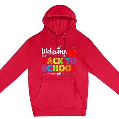 Welcome Back To School Funny Teacher Love Premium Pullover Hoodie