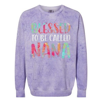 Womens Blessed To Be Called Nana Mother's Day Colorblast Crewneck Sweatshirt