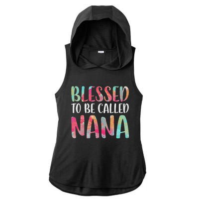 Womens Blessed To Be Called Nana Mother's Day Ladies PosiCharge Tri-Blend Wicking Draft Hoodie Tank