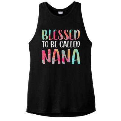 Womens Blessed To Be Called Nana Mother's Day Ladies PosiCharge Tri-Blend Wicking Tank