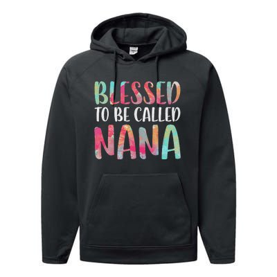 Womens Blessed To Be Called Nana Mother's Day Performance Fleece Hoodie