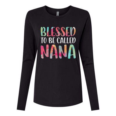 Womens Blessed To Be Called Nana Mother's Day Womens Cotton Relaxed Long Sleeve T-Shirt