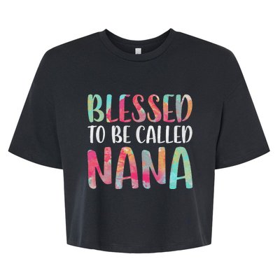 Womens Blessed To Be Called Nana Mother's Day Bella+Canvas Jersey Crop Tee