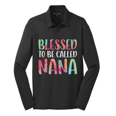 Womens Blessed To Be Called Nana Mother's Day Silk Touch Performance Long Sleeve Polo