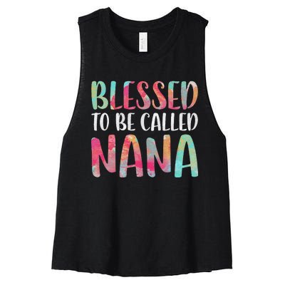 Womens Blessed To Be Called Nana Mother's Day Women's Racerback Cropped Tank