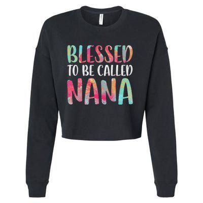 Womens Blessed To Be Called Nana Mother's Day Cropped Pullover Crew