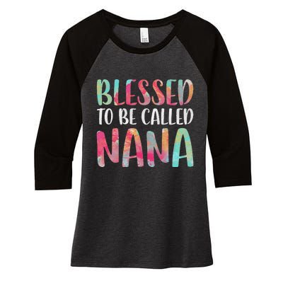 Womens Blessed To Be Called Nana Mother's Day Women's Tri-Blend 3/4-Sleeve Raglan Shirt