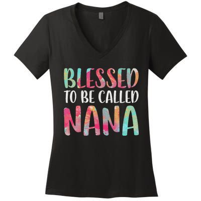 Womens Blessed To Be Called Nana Mother's Day Women's V-Neck T-Shirt