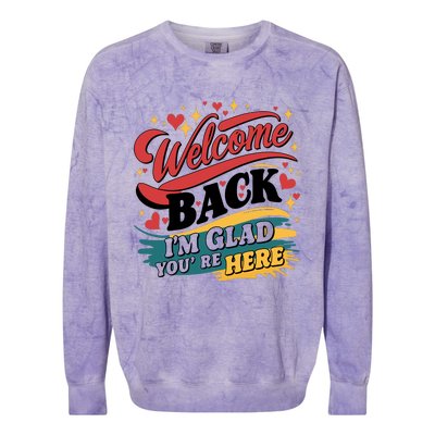 Welcome Back To School Graphic Colorblast Crewneck Sweatshirt