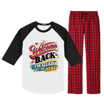 Welcome Back To School Graphic Raglan Sleeve Pajama Set