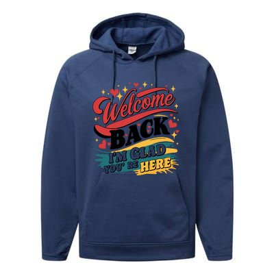 Welcome Back To School Graphic Performance Fleece Hoodie