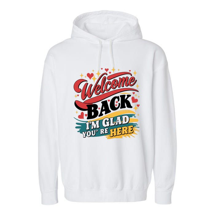 Welcome Back To School Graphic Garment-Dyed Fleece Hoodie