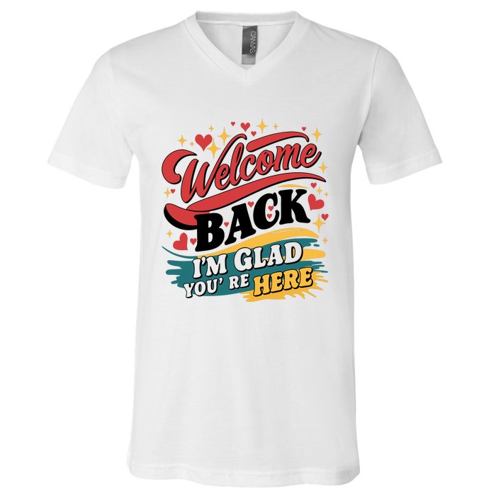 Welcome Back To School Graphic V-Neck T-Shirt