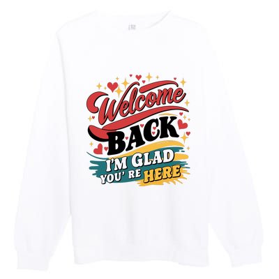 Welcome Back To School Graphic Premium Crewneck Sweatshirt