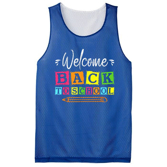 Welcome Back To School First Day Of School Teachers Students Mesh Reversible Basketball Jersey Tank