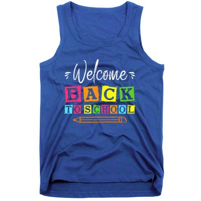 Welcome Back To School First Day Of School Teachers Students Tank Top