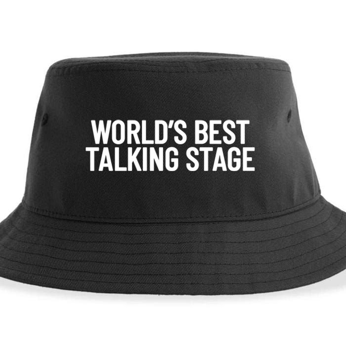 World’s Best Talking Stage Funny Quote Sustainable Bucket Hat