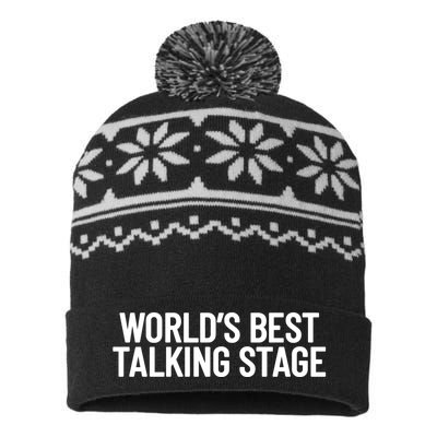 World’s Best Talking Stage Funny Quote USA-Made Snowflake Beanie