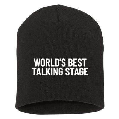 World’s Best Talking Stage Funny Quote Short Acrylic Beanie