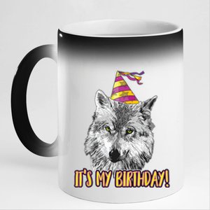 Wolf Birthday Themed Party Wolves Theme Wolf Lover 11oz Black Color Changing Mug